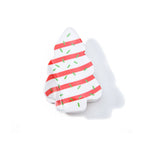 Festive Red Striped Christmas Tree Claw Clip