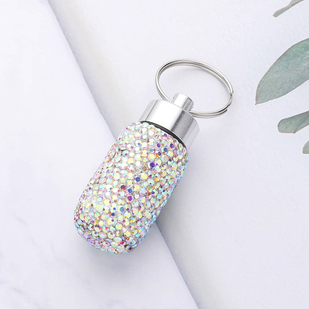 Bling Mini Pill Case Keychain