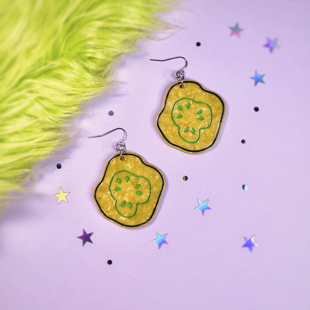 Pickle Chip Statement Earrings
