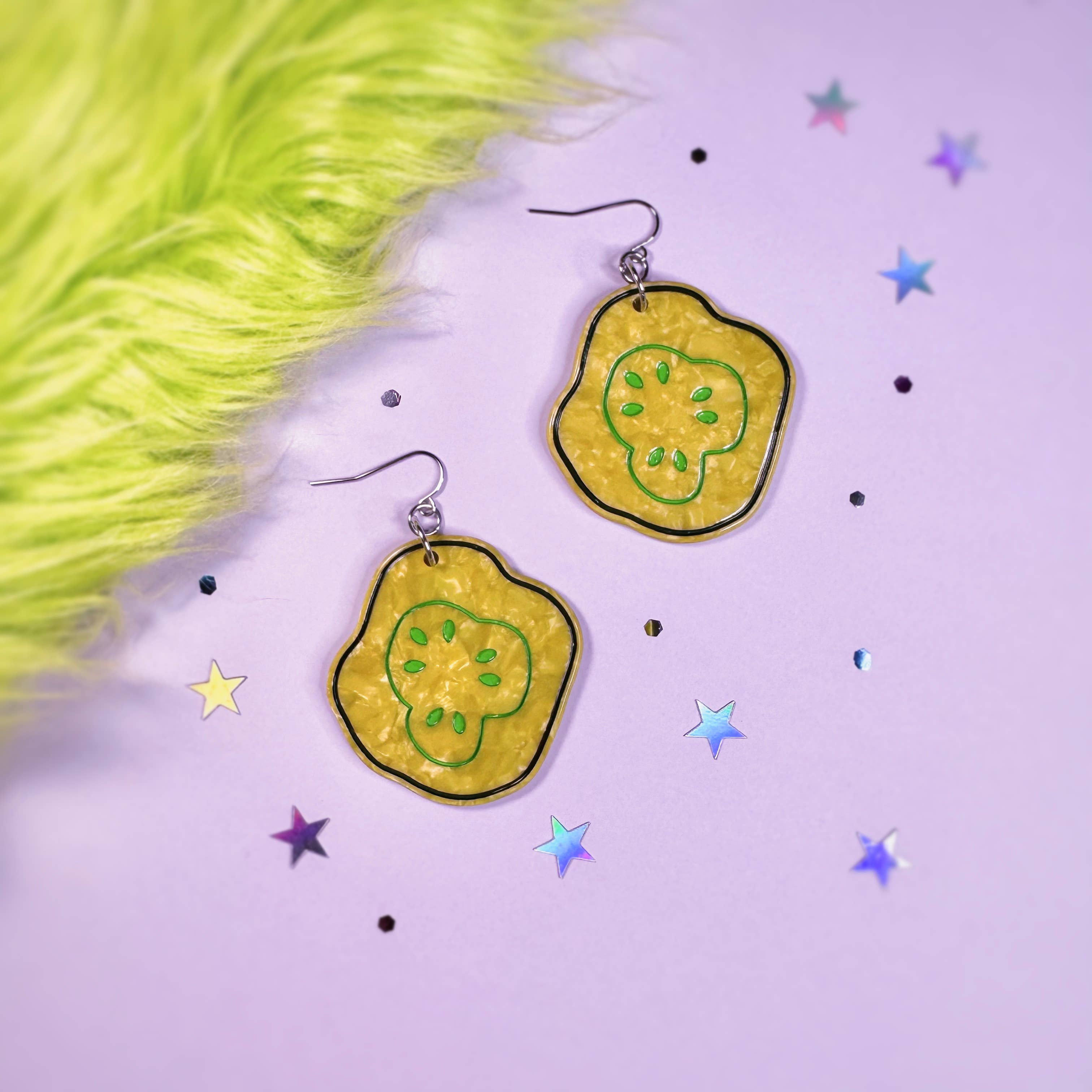 Pickle Chip Statement Earrings