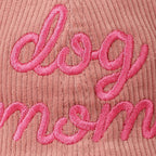 Dog Mom Text Solid Color Corduroy Baseball Cap