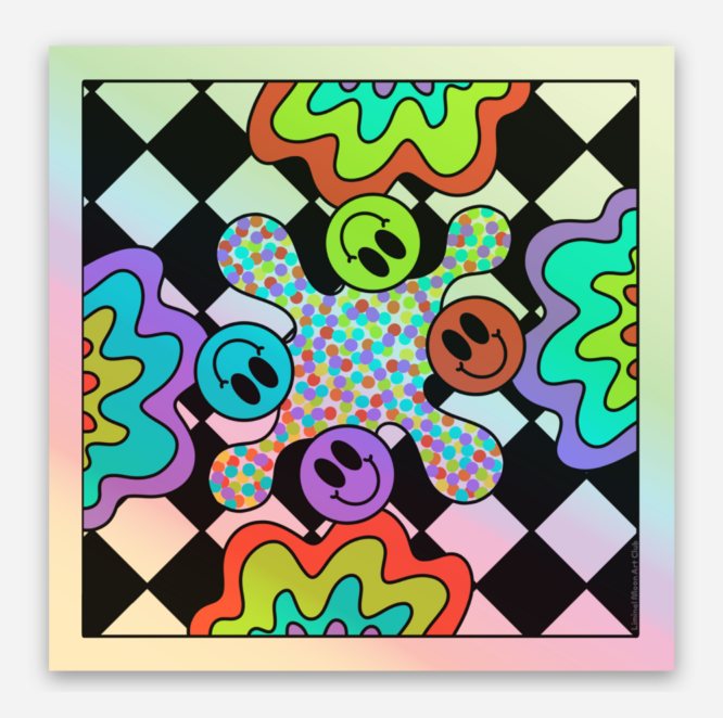 Holo Trippy Patch Mini Sticker