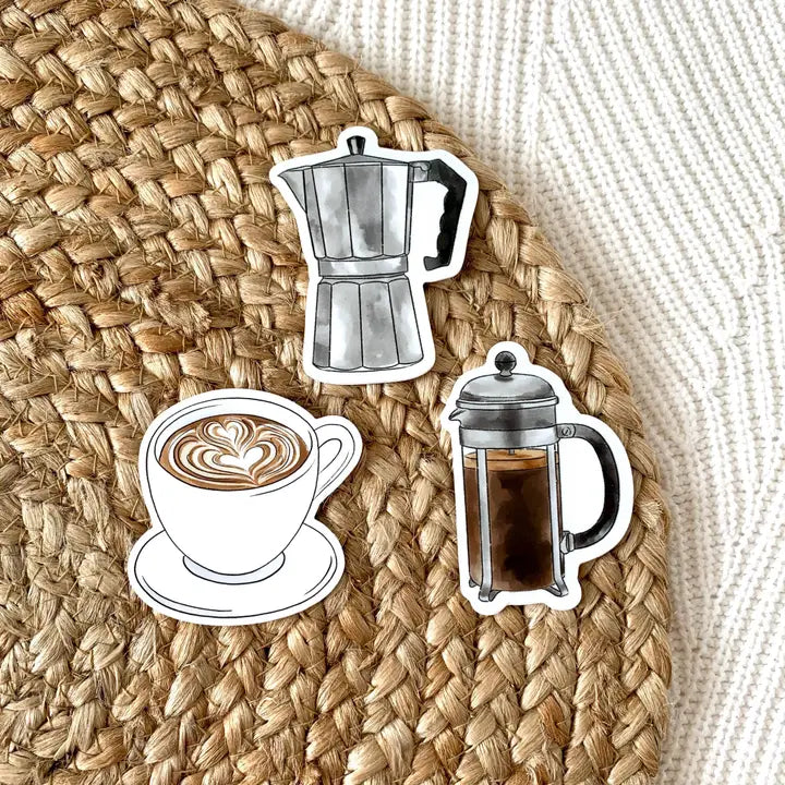 Espresso Pot Sticker 3x2.25in