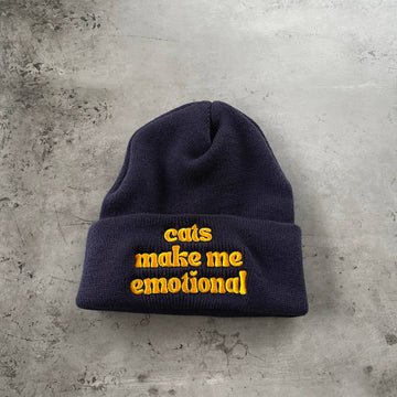 Cats Make Me Emotional Knit Beanie Hat