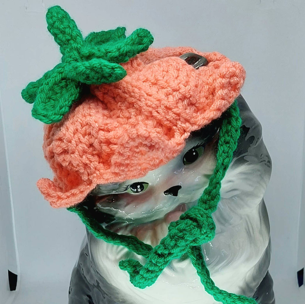 Crochet Tulip Hat - Cat Bonnet - Pet Hat
