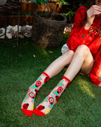 Lucky Ladybug Sheer Crew Sock