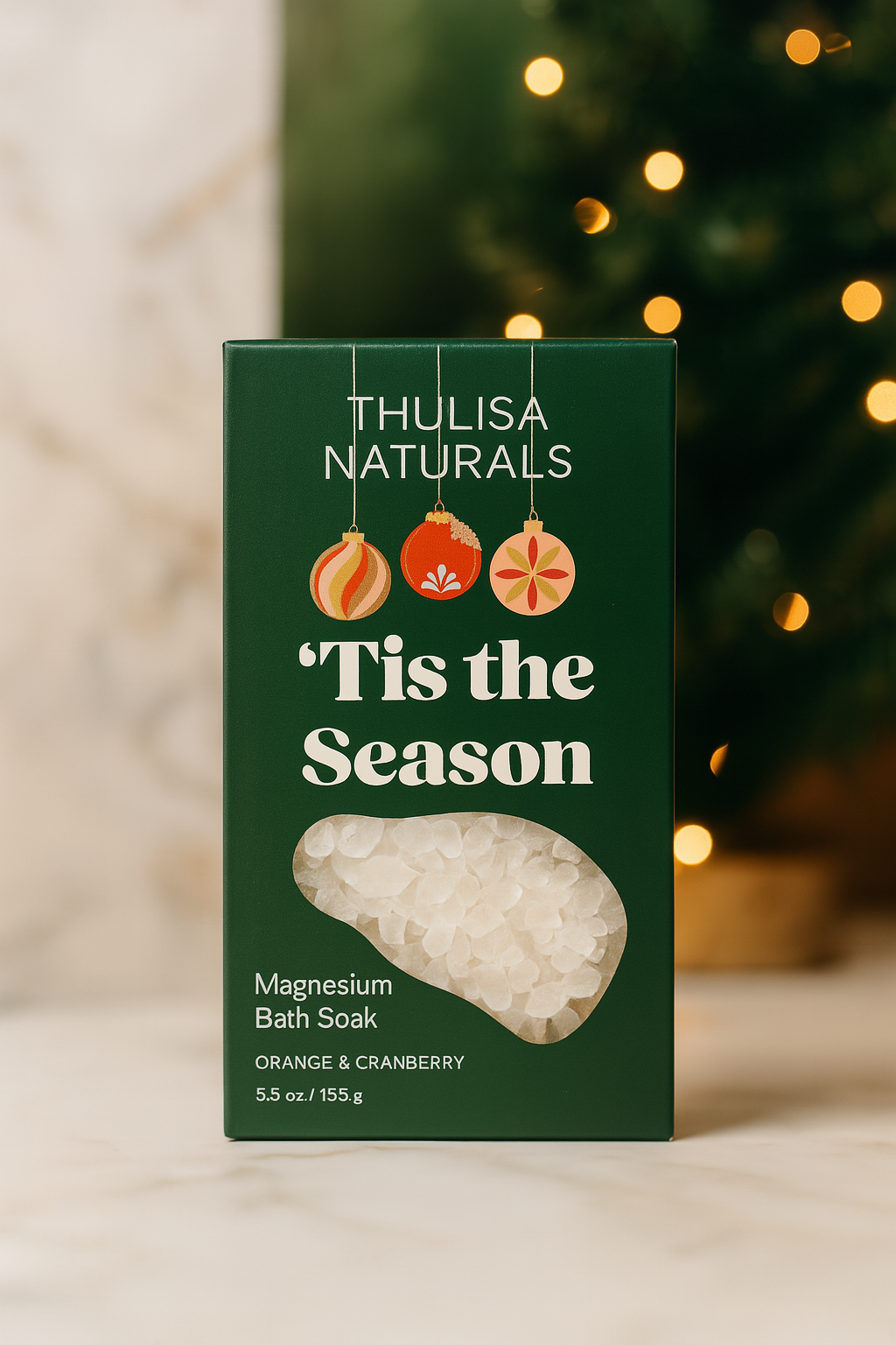 Seasonal Christmas Magnesium Bath Soak | orange + cranberry