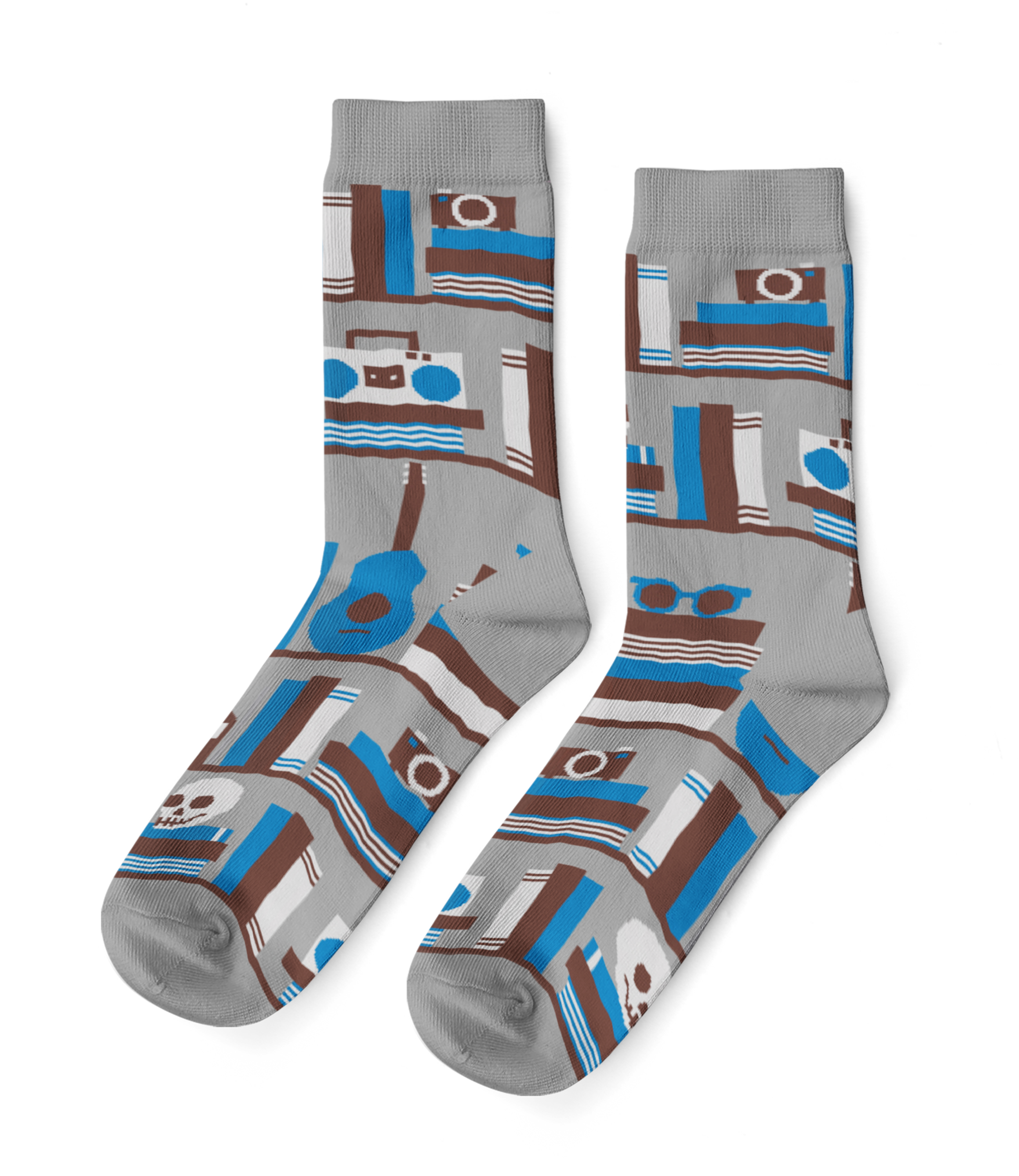 Bookshelf Socks - Book Crew Socks for Book Lovers - Large