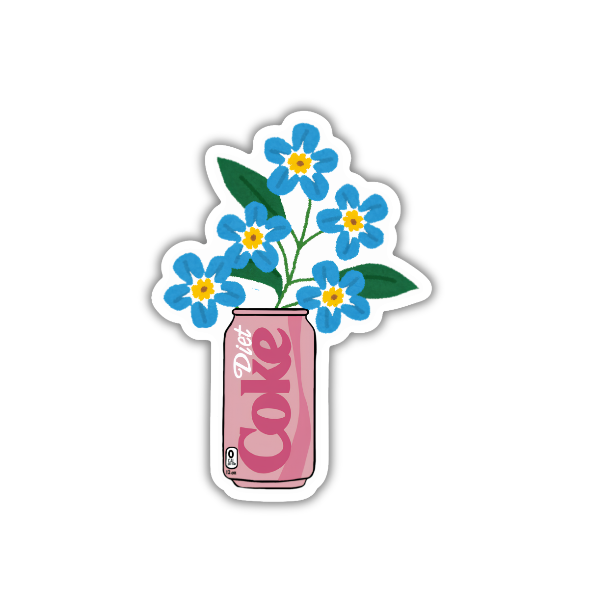Diet Coke Flower Can Sticker