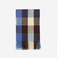Blue Plaid Tassel Scarf