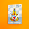 Crying Clown Cone Celebration Risograph Greeting Card