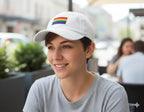 Rainbow Flag Baseball Hats in White