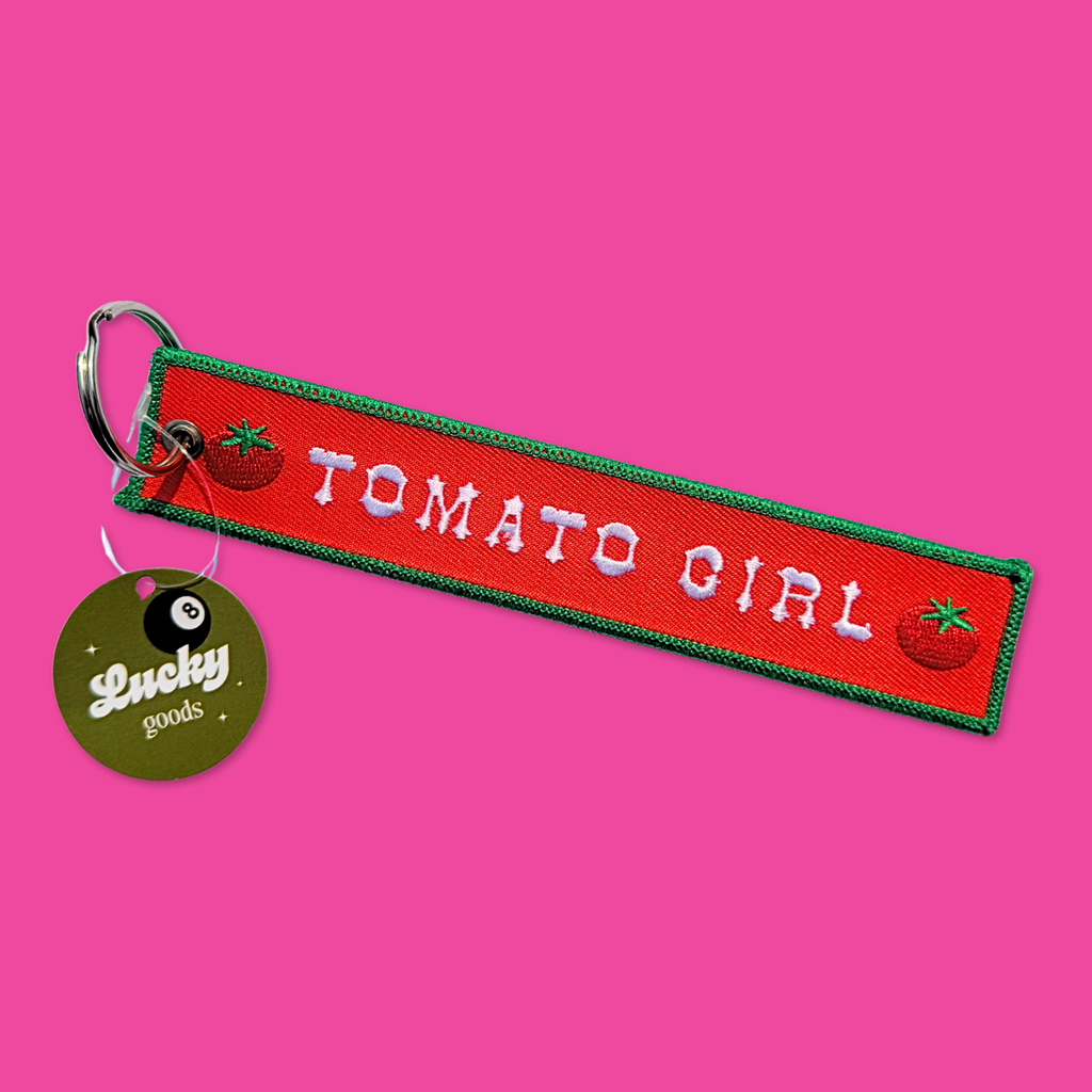 Tomato Girl – Embroidered Keychain