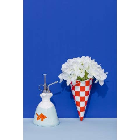 Checkered Wall Vase