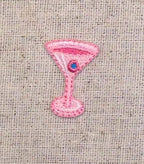 Pink Mini Martini Glass Iron-On Patch – 1" Cocktail Glass