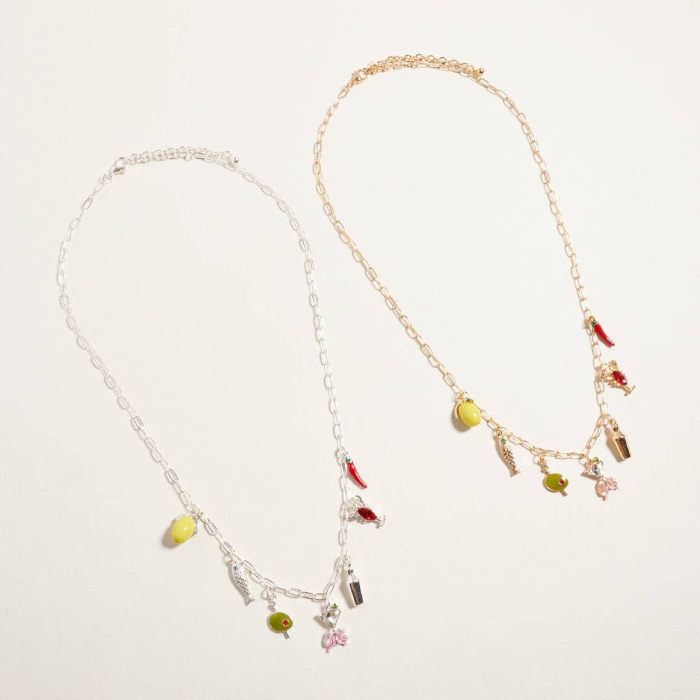 18 In Mediterranean Beach Vacation Charm Necklace