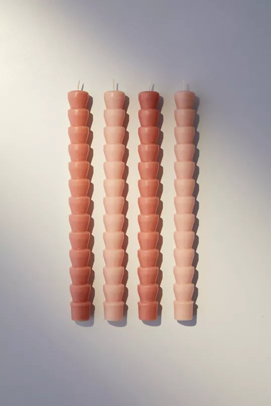 Taper Candle Set of 4 - Pink & Blush