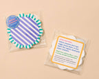 Letterpress Reusable Vellum Coasters—Capri Stripe: Teal/Purp