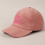 Dog Mom Text Solid Color Corduroy Baseball Cap