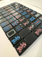 Black Mahjong Tiles - Neon Shadow – American Mahjong Tile Set (166 Tiles)
