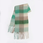 Rainbow Plaid Fuzzy Scarf
