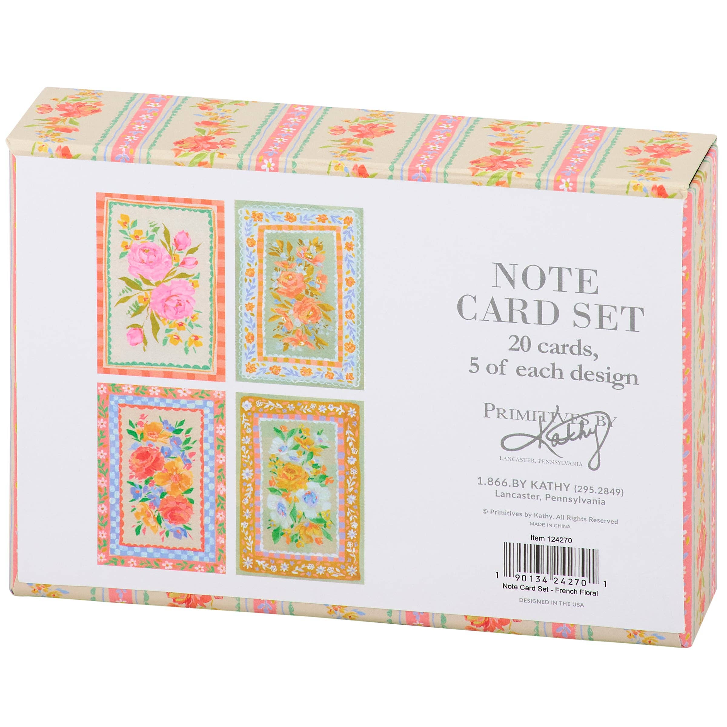 French Floral Note Card Set