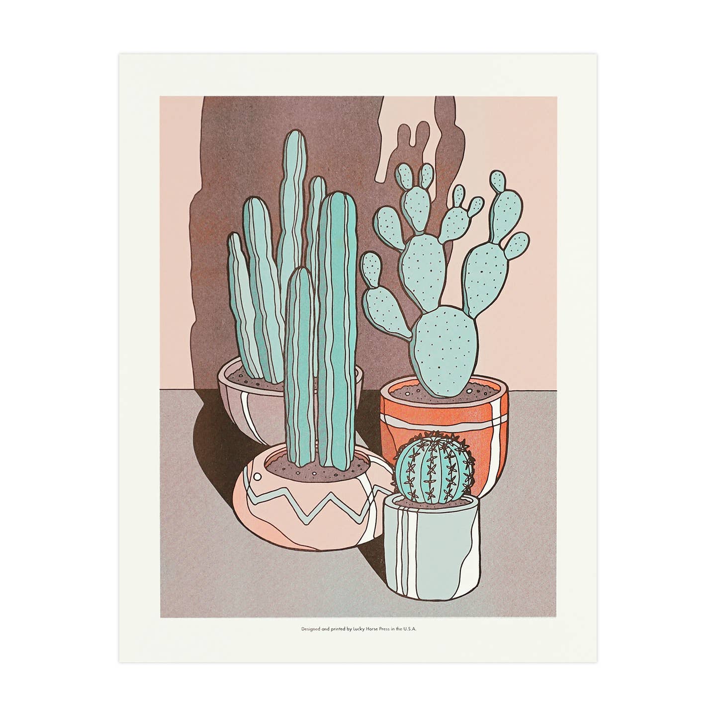 Sunny Cacti Risograph Print
