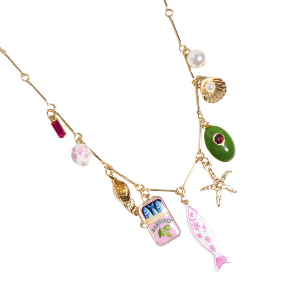 Mediterranean Coastal Charm Station Necklace
