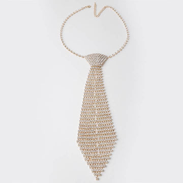 Bejeweled Necktie Statement Necklace