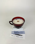 Lavender - Organic Soy Wax Candle, Translucent Red Teacup