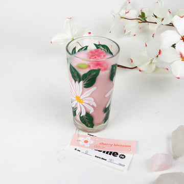 Vintage Star Magnolia Glass Cherry Blossom Scent Soy Candle
