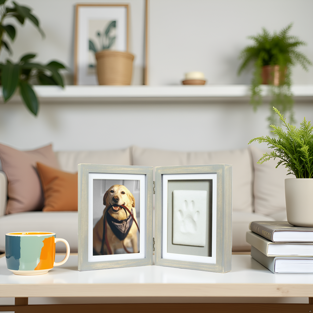 Pawprints Keepsake Photo Frame & Clay Impression Kit
