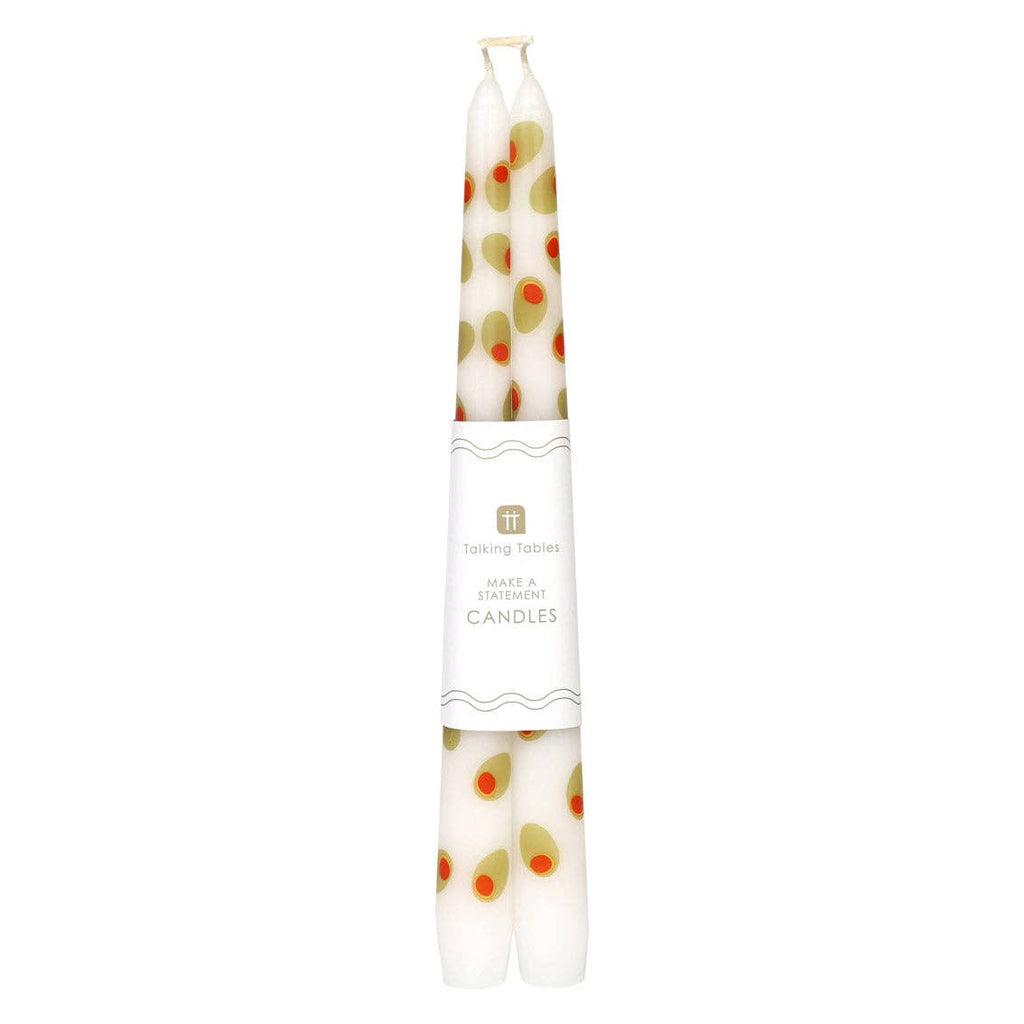 Olive Taper Dinner Candles
