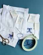 Ribbon Bow Napkins Embroidery Kit