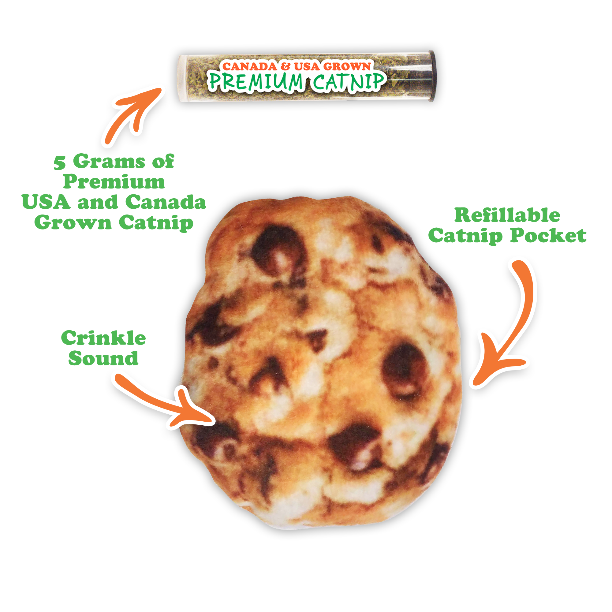 Get Baked Cookie Refillable Catnip Cat Toy