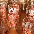 Raspberry Mouse 20 oz Can Glass | cute mice & berries