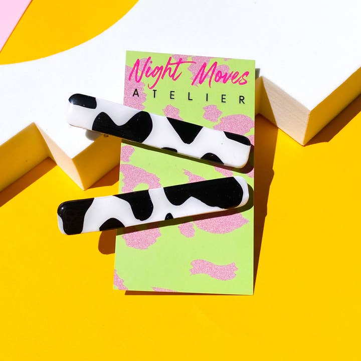 cow polymer clay clip