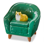 Orange Cat Chair Lidded Trinket Box Earthenware Everyday