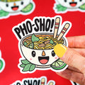 Pho Sho Food Noodles Pun Funny Water Bottle Vinyl Sticker