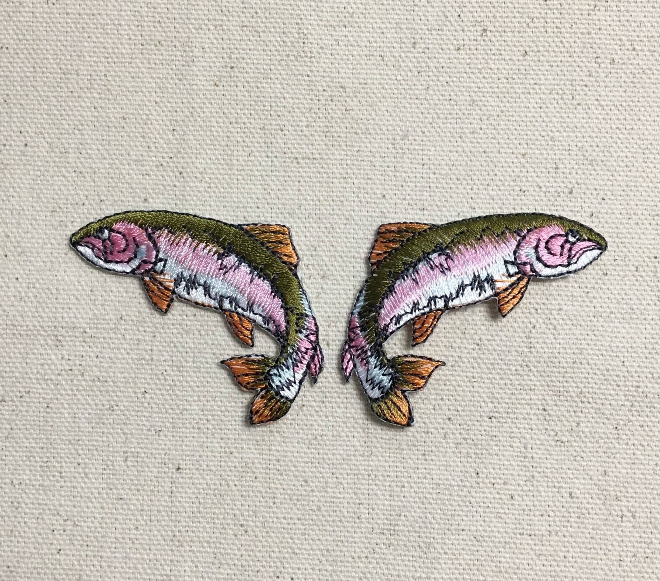 Natural Fish - Rainbow Trout, Iron on Patch