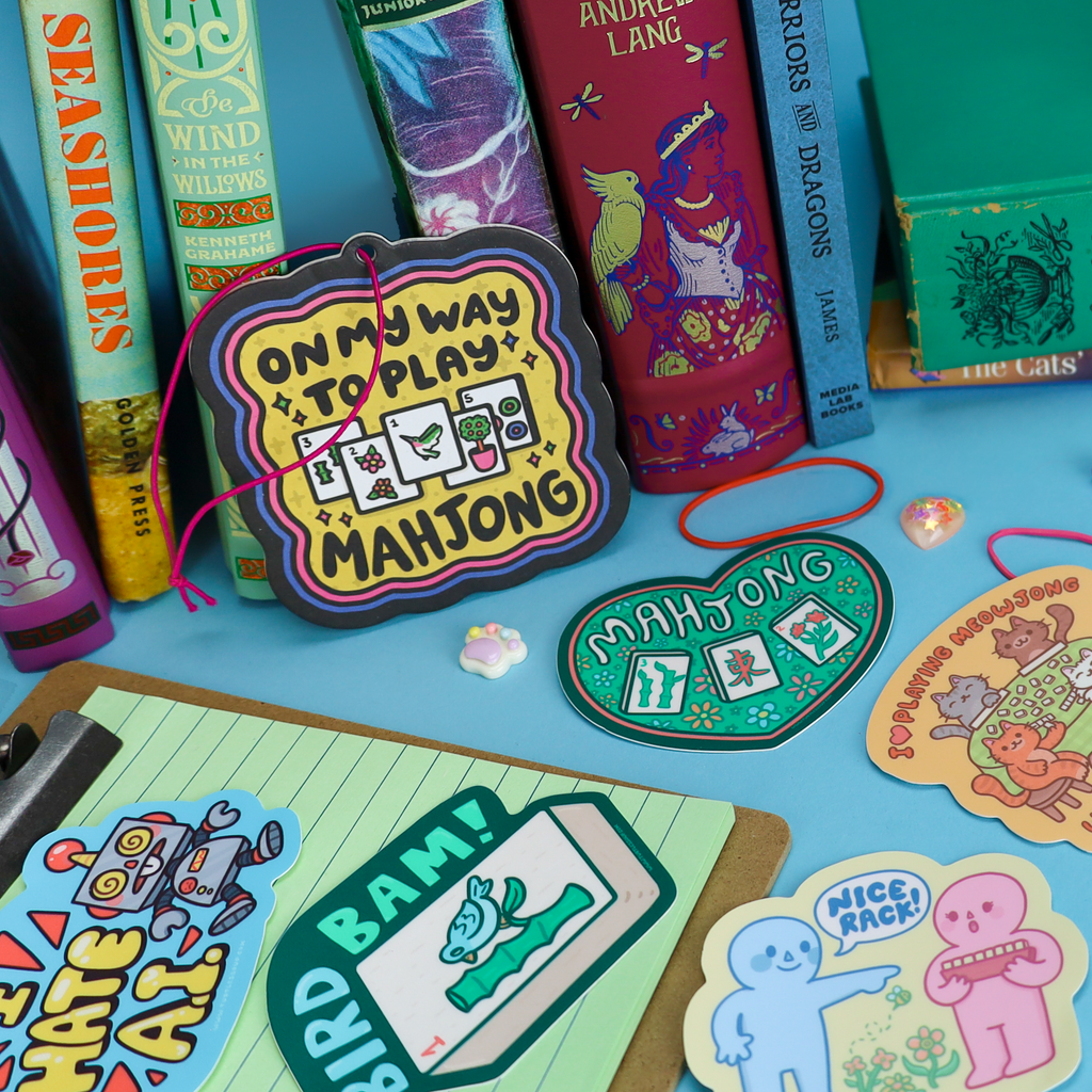 I Love Mahjong Cute Gaming Vinyl Sticker