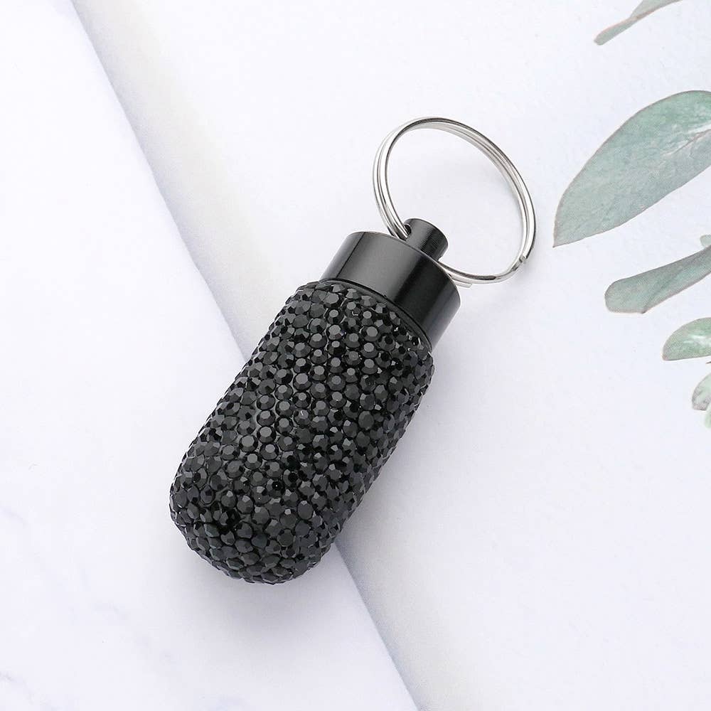 Bling Mini Pill Case Keychain