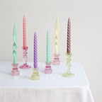 Small Pink Glass Candle Holder