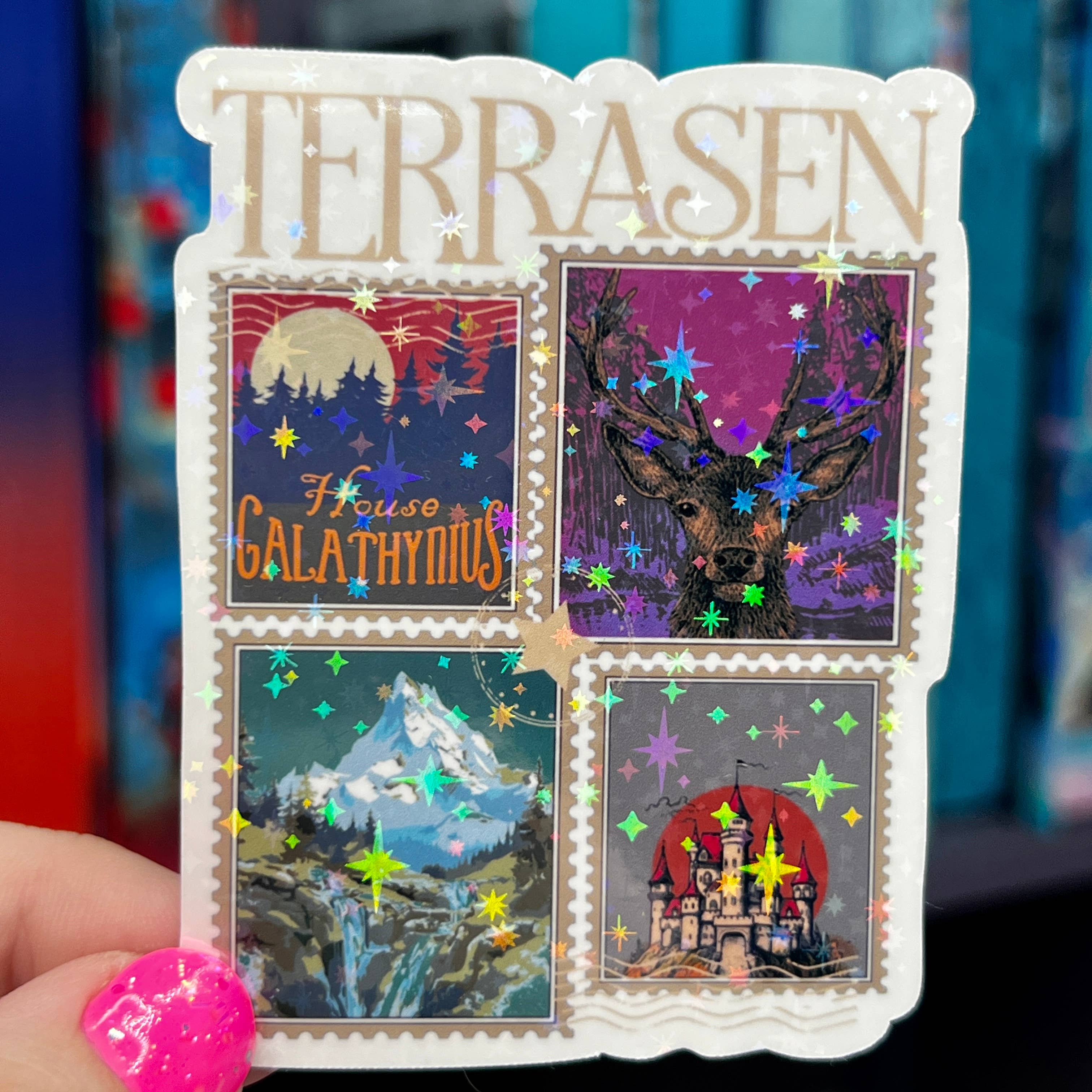 Terrasan Stamps Throne of Glass Holographic Sticker