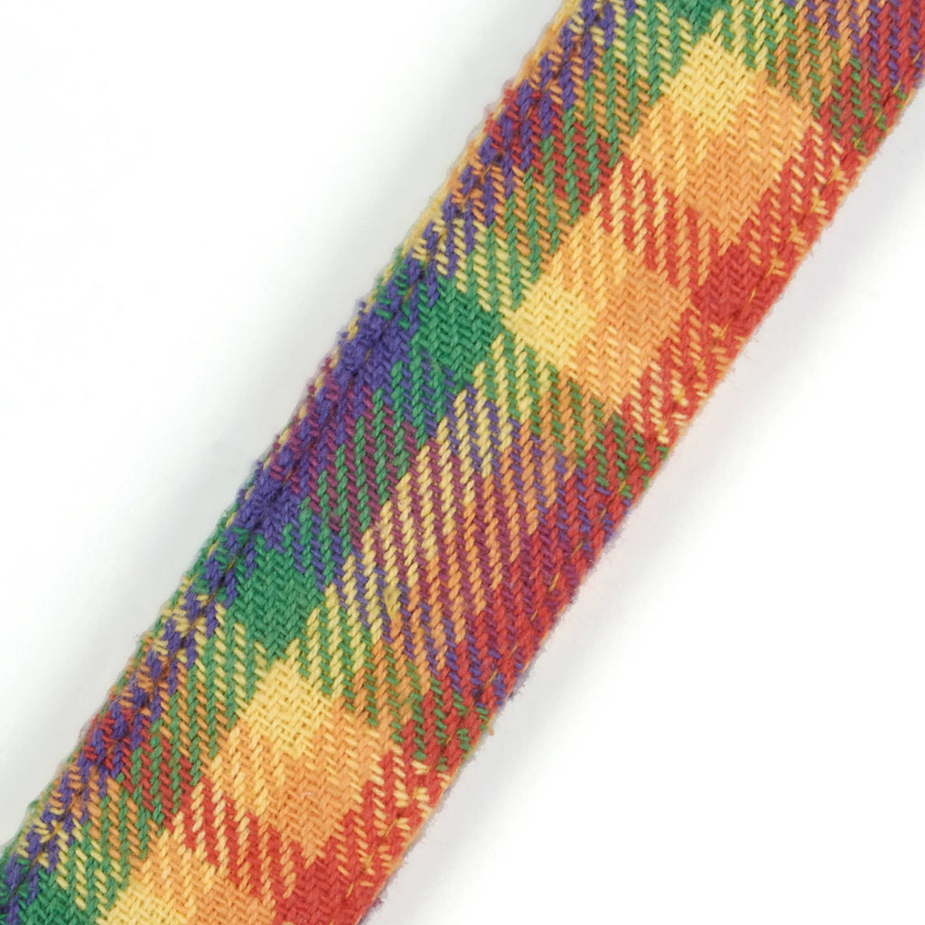 Rainbow Plaid Dog Collar