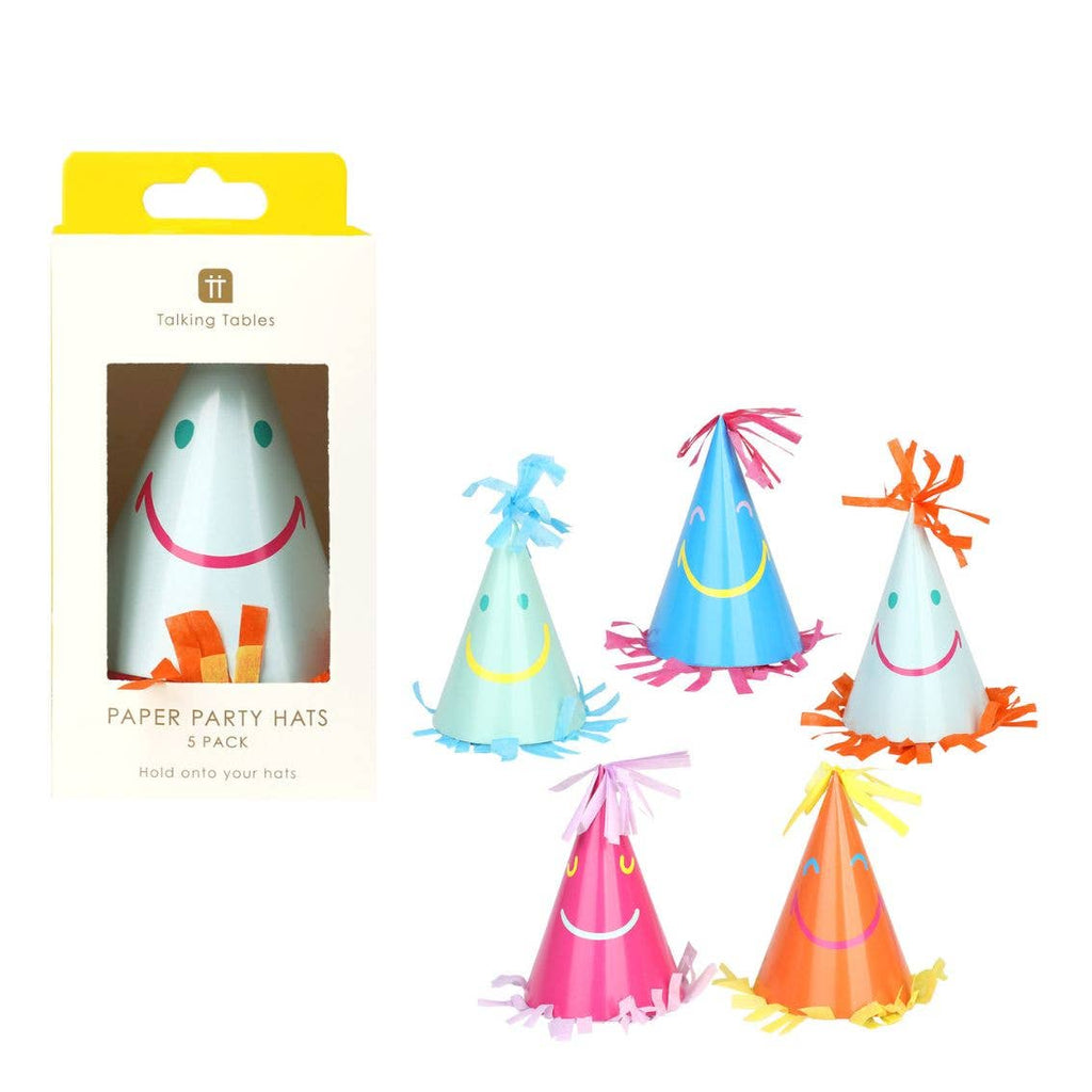 Happy Face Party Hats - 5 Pack | Pride Party Supplies |