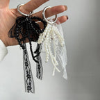 Lace Bow Pearl Keychain Bag Charms DP25B558