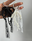Lace Bow Pearl Keychain Bag Charms DP25B558