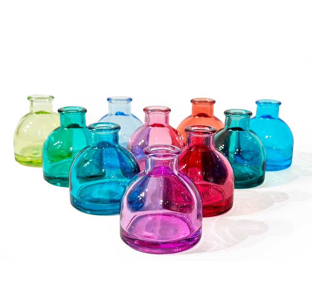 Loft Colored Glass Bud Vases For Flowers