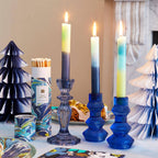 Navy Glass Candle Holder | Summer Gifts |